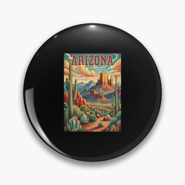 Item preview, Retro Arizona Desert Landscape Vintage Travel Art designed and sold by SusieYost.