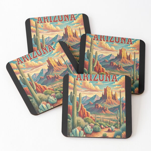 Item preview, Retro Arizona Desert Landscape Vintage Travel Art designed and sold by SusieYost.