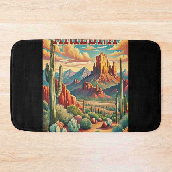 Item preview, Retro Arizona Desert Landscape Vintage Travel Art designed and sold by SusieYost.