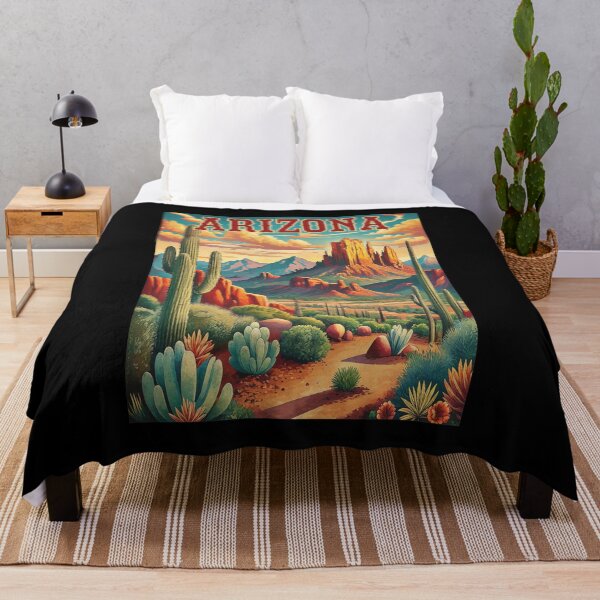 Item preview, Retro Arizona Desert Landscape Vintage Travel Art designed and sold by SusieYost.