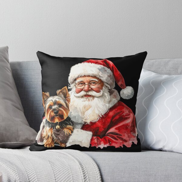 Item preview, Santa Claus and Yorkshire Terrier Watercolor designed and sold by Litely.