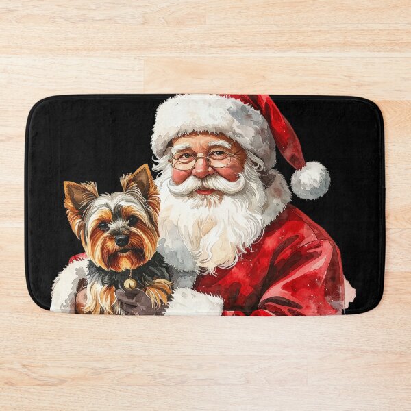 Item preview, Santa Claus and Yorkshire Terrier Watercolor designed and sold by Litely.