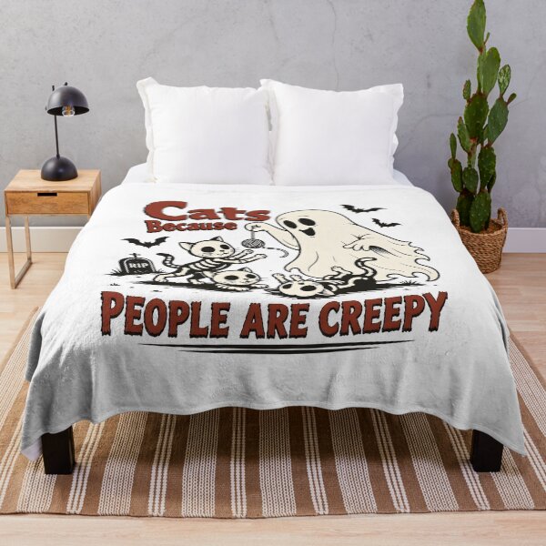Item preview, Cats Because People Are Creepy Ghost Skeleton designed and sold by SoyLamderma.