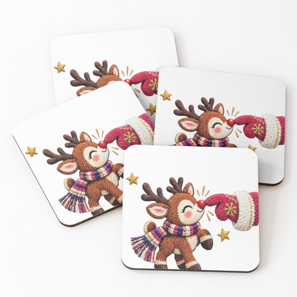 Item preview, Cute embroidered reindeer and santa mitten  designed and sold by Designova10.