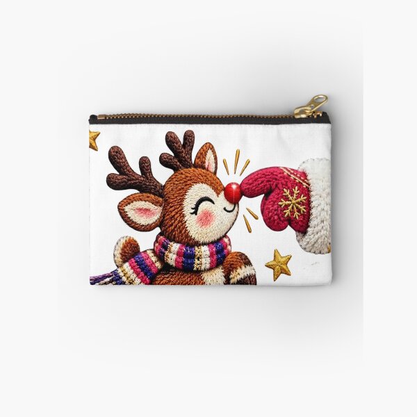 Item preview, Cute embroidered reindeer and santa mitten  designed and sold by Designova10.