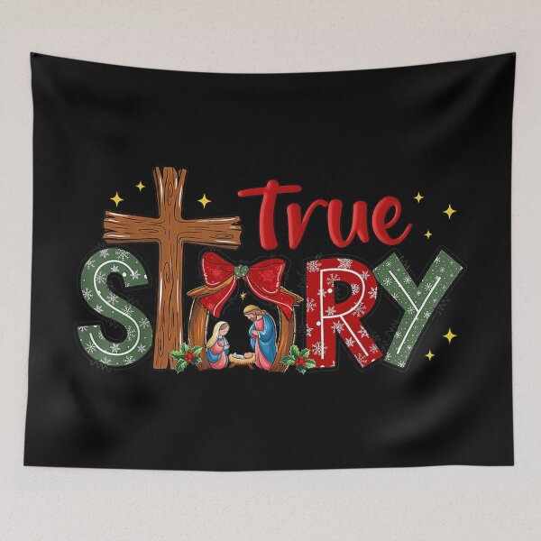 Item preview, Christmas Jesus Cross Religious Christian Xmas True Story designed and sold by WilliaMaler.