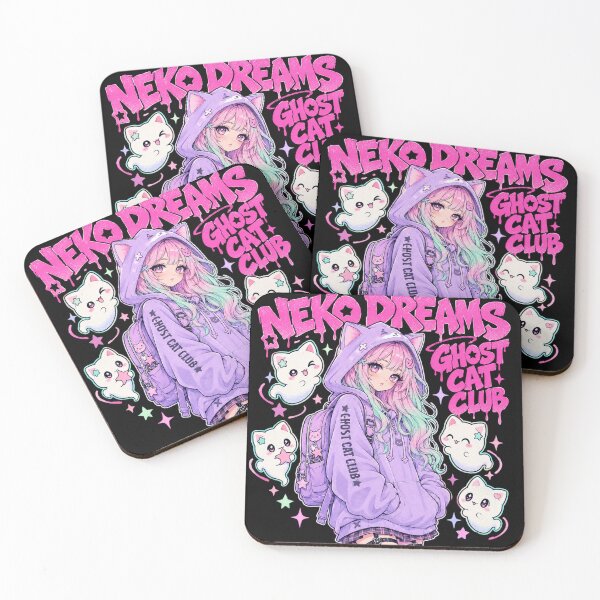 Item preview, Neko Dreams Ghost Cat Club Kawaii Grunge Anime Graphic designed and sold by Yellowriversss.