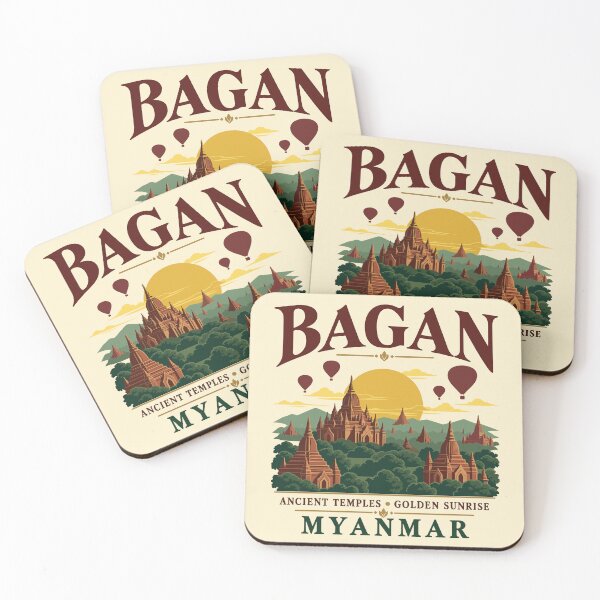 Item preview, Bagan Myanmar Ancient Temples Golden Sunrise designed and sold by madtoyman.