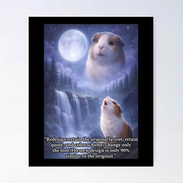 Item preview, Nocturnal Cavy Serenade Under Full Moon designed and sold by Bernlivier.