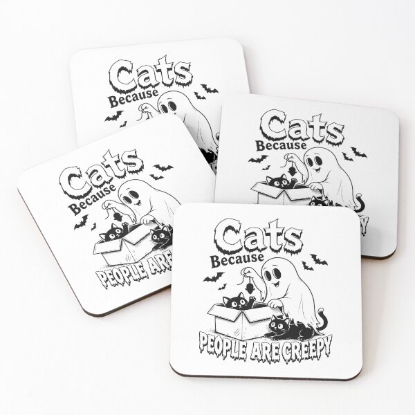 Item preview, Cats Because People Are Creepy Ghost Skeleton Cats Halloween designed and sold by SoyLamderma.