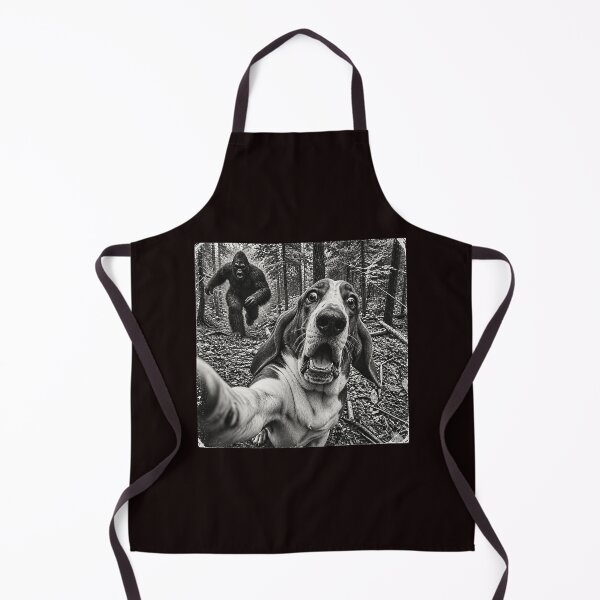 Item preview, Basset Hound Selfie Running From Bigfoot Forest Humor designed and sold by ImeldaSparks.