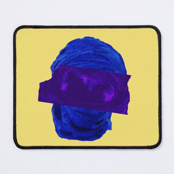 Item preview, Blue Mask Halftone Glitch Portrait Graphic designed and sold by GlitchGridArt.