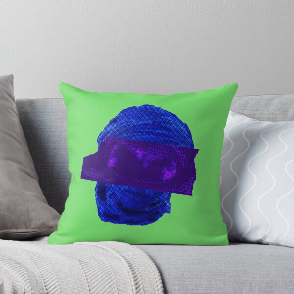 Item preview, Blue Mask Halftone Glitch Portrait Graphic designed and sold by GlitchGridArt.