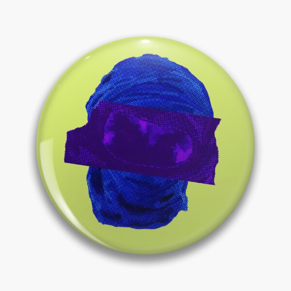 Item preview, Blue Mask Halftone Glitch Portrait Graphic designed and sold by GlitchGridArt.