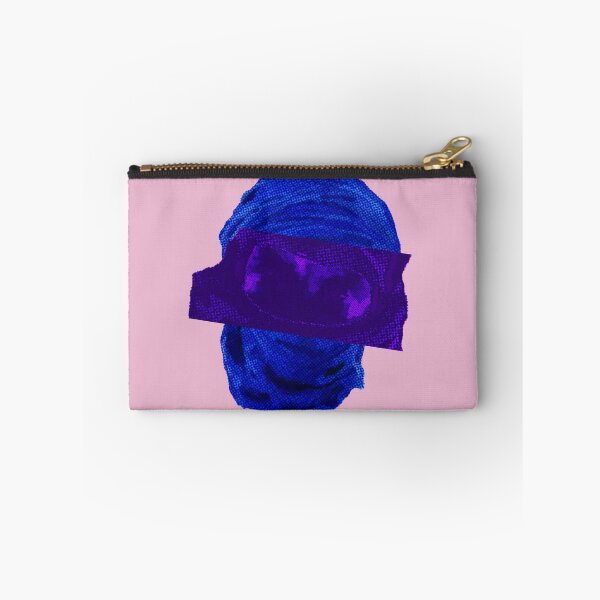 Item preview, Blue Mask Halftone Glitch Portrait Graphic designed and sold by GlitchGridArt.