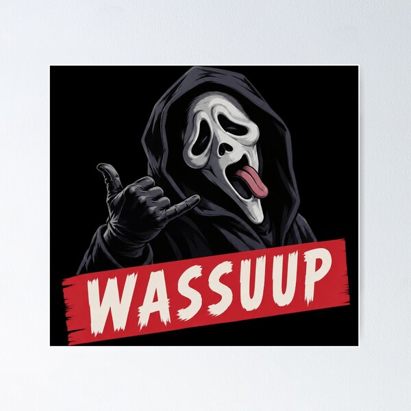 Item preview, Wasssuuup Ghost Face designed and sold by DebellismyrArts.