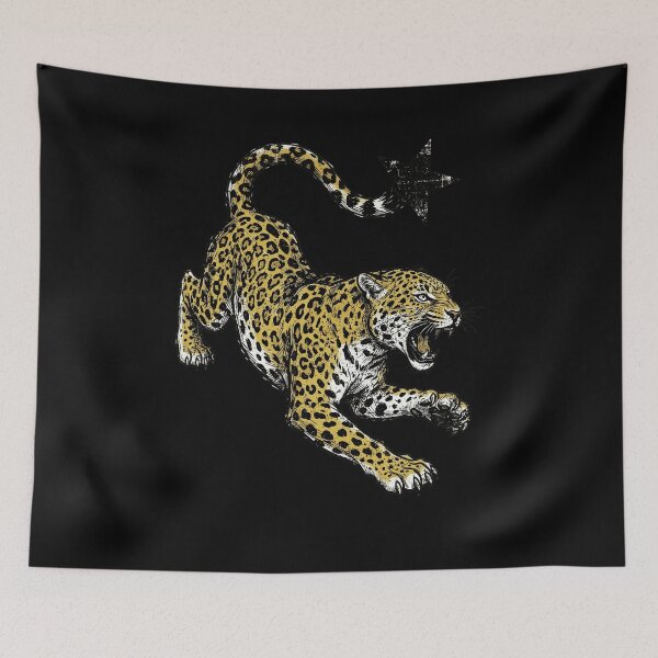 Item preview, Snarling Leopard Star Tail Traditional Tattoo Wild Animal Design designed and sold by JaPanAnimeSh8.
