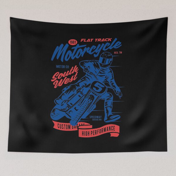 Item preview, Retro Motorcycle Flat Track Racer 1981 Vintage Art designed and sold by Dianebert18.