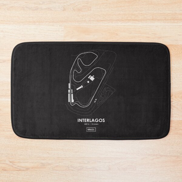 Item preview, Interlagos Brazil Racing Circuit Track Map Design in White designed and sold by PORTALSTAR.