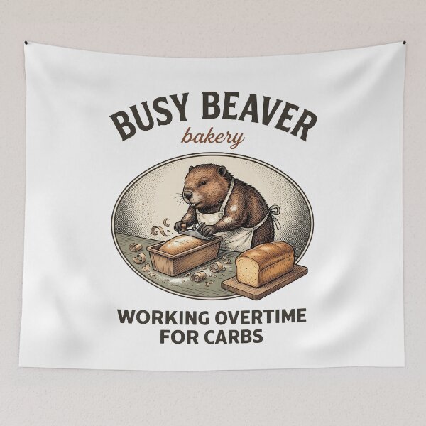 Item preview, Beaver Baker Bread Baking Cute Animal Bakery designed and sold by StickerNestYou.