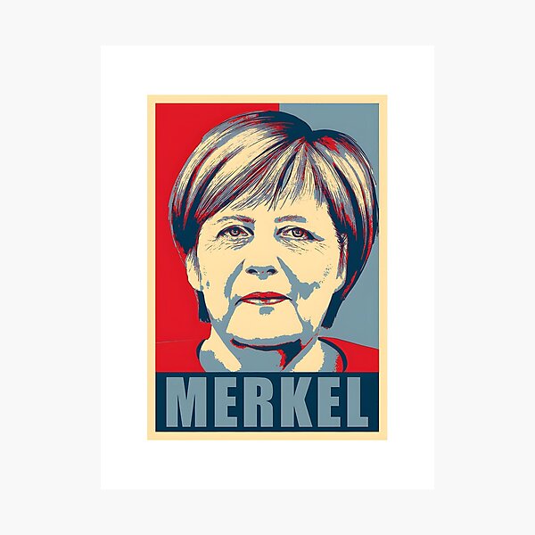 Item preview, Angela Merkel Hope Inspirational Political Leader Portrait Design designed and sold by Medjz.