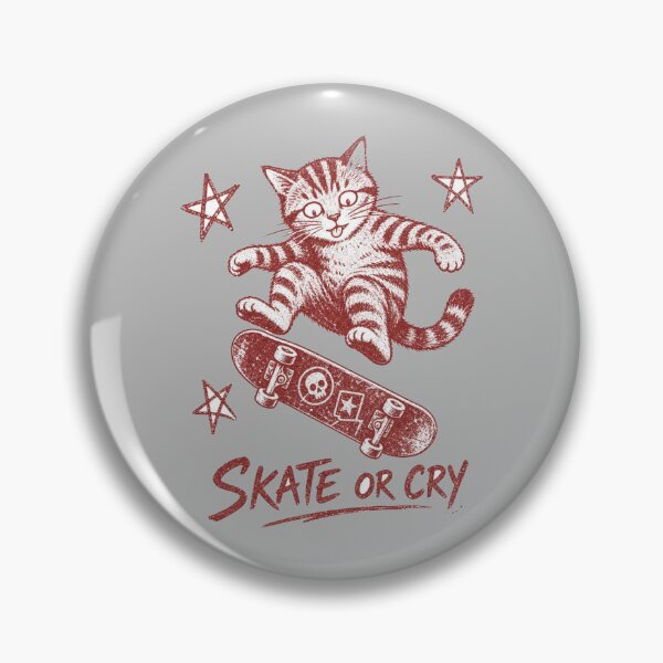 Item preview, Skate Or Cry Funny Cat Skateboard Graphic Soft Grunge designed and sold by Yellowriversss.