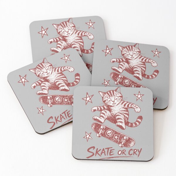 Item preview, Skate Or Cry Funny Cat Skateboard Graphic Soft Grunge designed and sold by Yellowriversss.