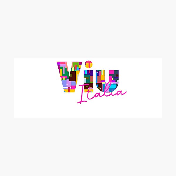 Item preview, Viù, Torino, Italia, colorful typography design for travellers designed and sold by Wanderful-roads.