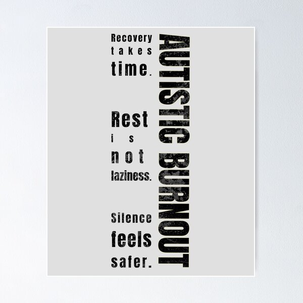 Item preview, Autistic Burnout Grunge Typography — Recovery Takes Time, Rest Is Not Laziness designed and sold by lenalenspod.