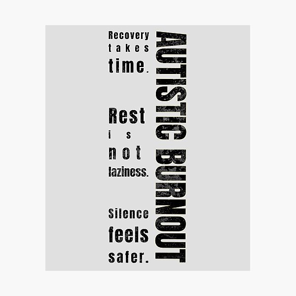 Item preview, Autistic Burnout Grunge Typography — Recovery Takes Time, Rest Is Not Laziness designed and sold by lenalenspod.