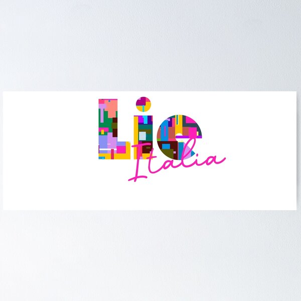 Item preview, Liè, Foligno, Italia, colorful typography design for travellers designed and sold by Wanderful-roads.