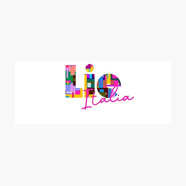 Item preview, Liè, Foligno, Italia, colorful typography design for travellers designed and sold by Wanderful-roads.