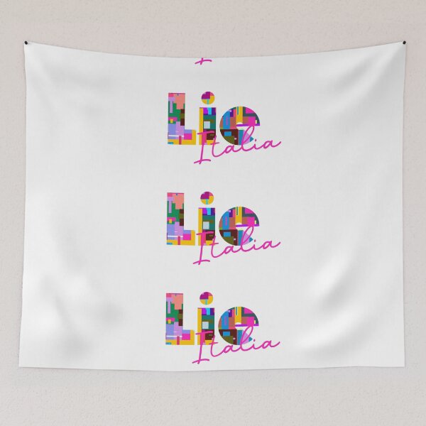 Item preview, Liè, Foligno, Italia, colorful typography design for travellers designed and sold by Wanderful-roads.