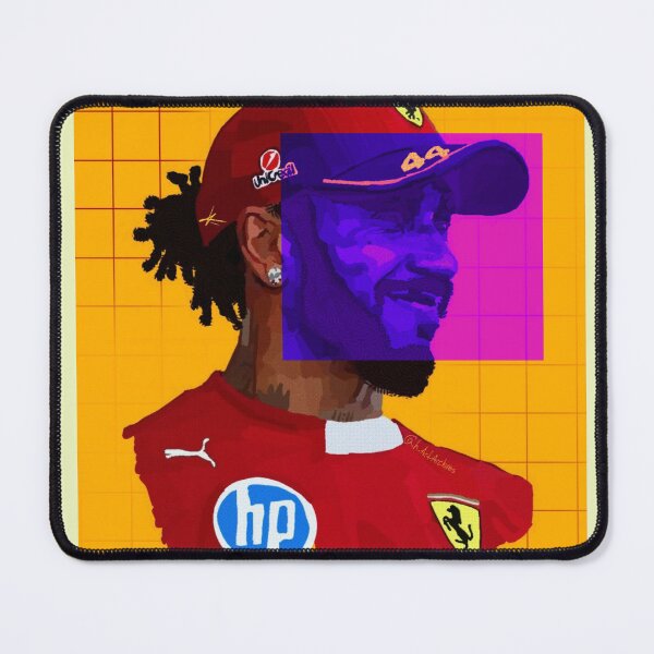 Item preview, Lewis Hamilton Ferrari Red Y2K Grid Edit Graphic designed and sold by GlitchGridArt.
