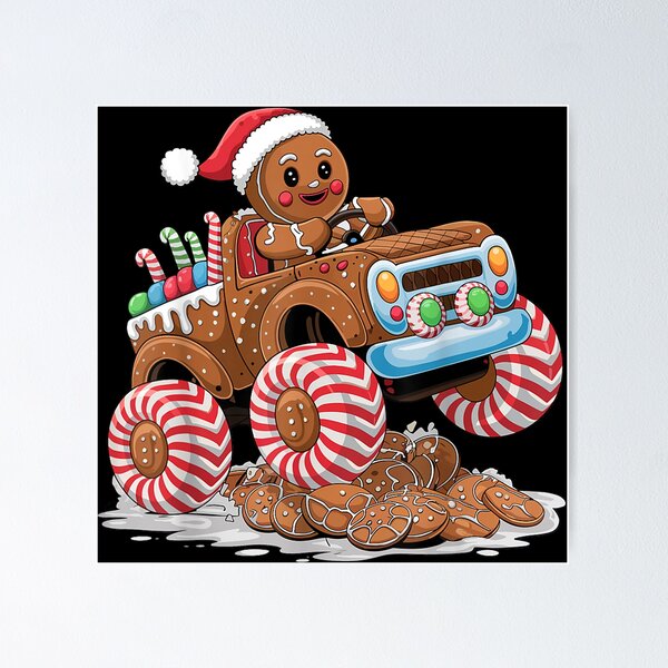 Item preview, Monster Truck Gingerbread Man Funny Christmas Baking designed and sold by WilliaMaler.