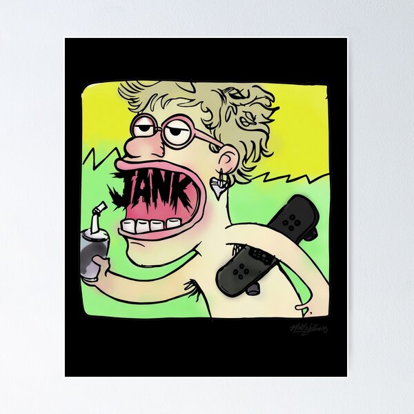 Item preview, JANK Character Riding Skateboard and Drinking designed and sold by Dianebert18.