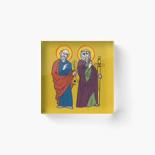 Item preview, Saints Peter & Paul | Apostolic Christian Art, Engraving Style Ancient Catholic designed and sold by CoolHistoryMan.