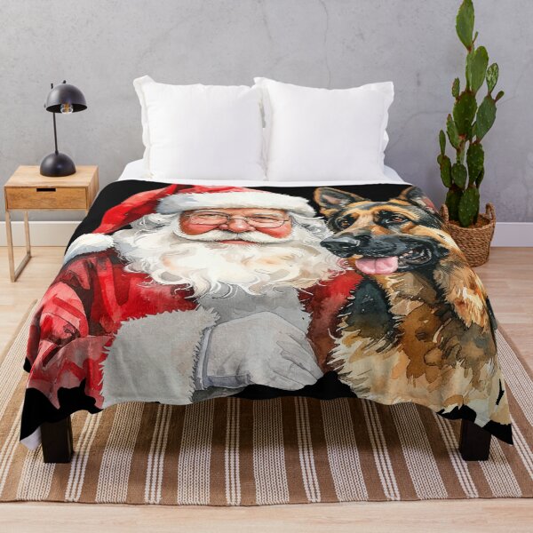 Item preview, Santa Claus German Shepherd Watercolor designed and sold by Litely.