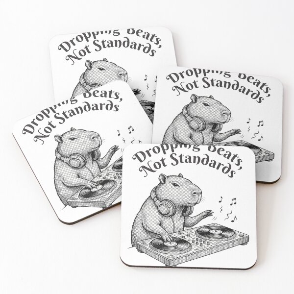 Item preview, Vintage Capybara DJ Vinyl Music Retro Animal Art designed and sold by StickerNestYou.
