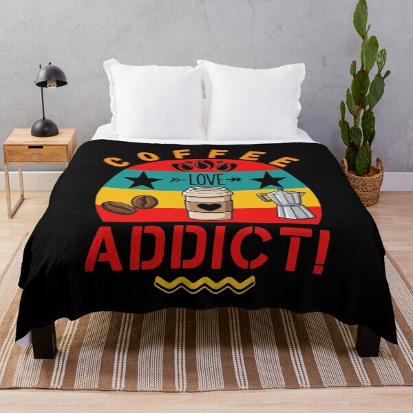 Item preview, Vintage Retro Sunset Food Image Quote of COFFEE ADDICT! designed and sold by Giulivo Store Graphic.