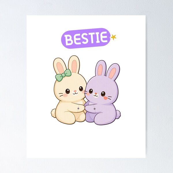 Item preview, Cute Bunny Bestie – Adorable Rabbit Best Friends designed and sold by lunadesignsmoon.
