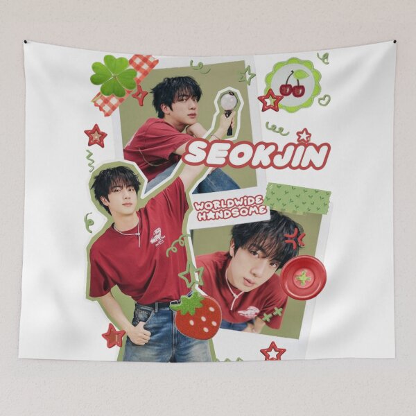 Item preview, BTS Jin Seokjin Worldwide Handsome Aesthetic Cute Polaroid Collage designed and sold by Mooncreates7.