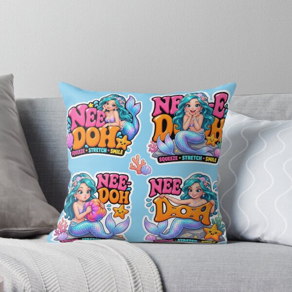 Item preview, Cute Retro Mermaid Sticker Sheet Squeeze Stretch Smile Ocean Art designed and sold by Bhaskar Digital Art.