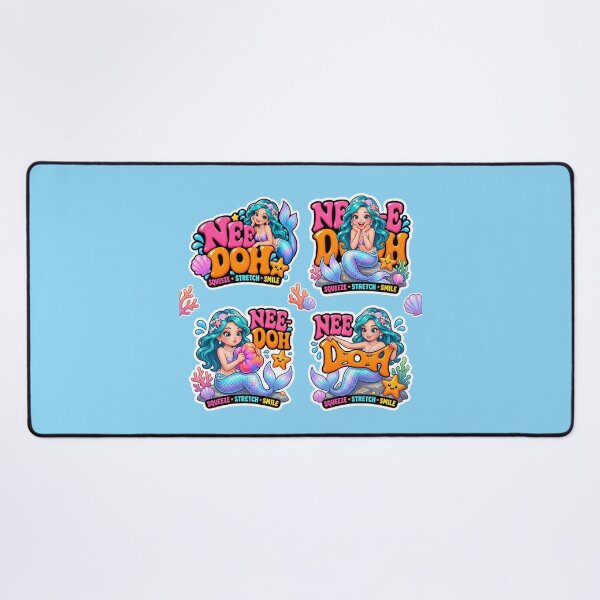 Item preview, Cute Retro Mermaid Sticker Sheet Squeeze Stretch Smile Ocean Art designed and sold by Bhaskar Digital Art.