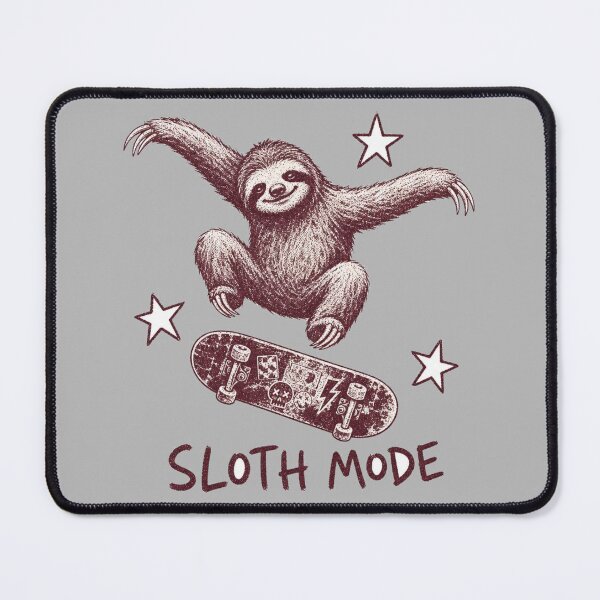 Item preview, Sloth Mode Skateboard Funny Grunge Graphic Soft Grunge designed and sold by Yellowriversss.