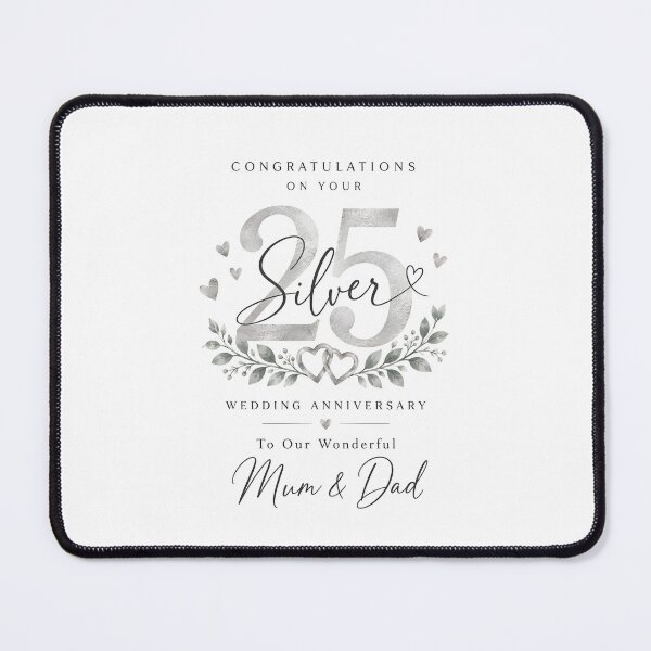 Item preview, 25th Wedding Anniversary Card | Silver Anniversary Card for Mum & Dad designed and sold by Aesthetic-Avenue.