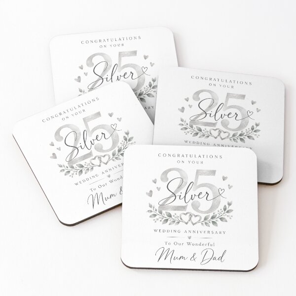 Item preview, 25th Wedding Anniversary Card | Silver Anniversary Card for Mum & Dad designed and sold by Aesthetic-Avenue.