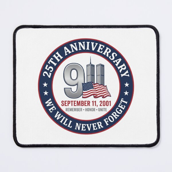 Item preview, 25th Anniversary 911 We Will Never Forget Commemorative Twin Towers Memorial Emblem designed and sold by raedattia.