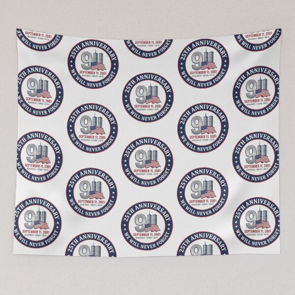 Item preview, 25th Anniversary 911 We Will Never Forget Commemorative Twin Towers Memorial Emblem    designed and sold by raedattia.