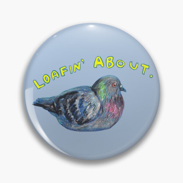 Item preview, Loafin' About. Hand-drawn oil pastel Pigeon Loaf designed and sold by SophieStockArt.